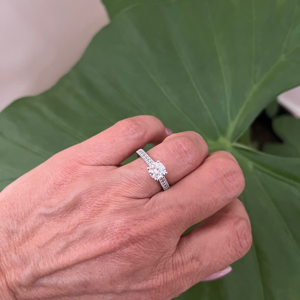 14k Solid Real white gold 2pc engagement ring - Picture 17 of 17